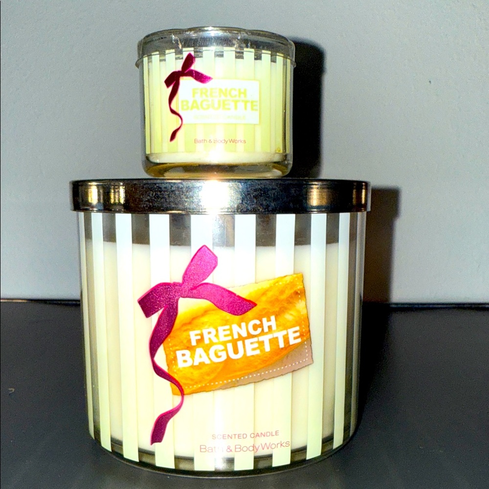 Bath & Body Works French Baguette Candle Set - 🎀RARE HTF WICK & MINI DUO🎀